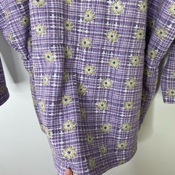 Vintage floral drawstring wais buttons down sweatshirt - Picture 7 of 9